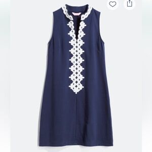 Lilly Pulitzer Calista Navy and White Shift Mini Dress Size Medium